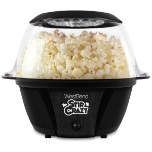 Pipoqueira Elétrica West Bend Stir Crazy Hot Oil - Máquina de Pipoca com Tigela Grande e Haste de Mistura Ideal para Noites de Cinema!