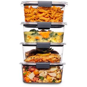 Potes Herméticos para Alimentos 1.1L Retangular 4 Unidades RUBBERMAID 2053292 Cinza