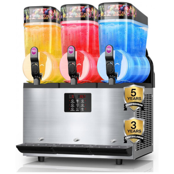 Máquina de Raspadinha e Smoothie Gelado Comercial de Aço Inoxidável, 45L, 85 Copos por Ciclo, Ideal para Restaurantes e Bares - FOHERE