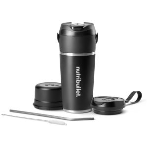 Liquidificador Portátil Ideal para Viagens com Alça de Transporte e Carregamento por USB-C Nutribullet Preto