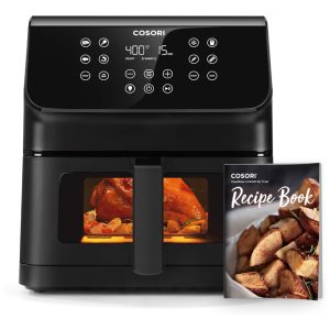 Fritadeira Elétrica Air Fryer 6L com Janela de Visualização e 12 Funções Predefinidas 110V 1700W COSORI Preta