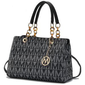 MKF Bolsa Feminina de Ombro em Couro Sintético Preta