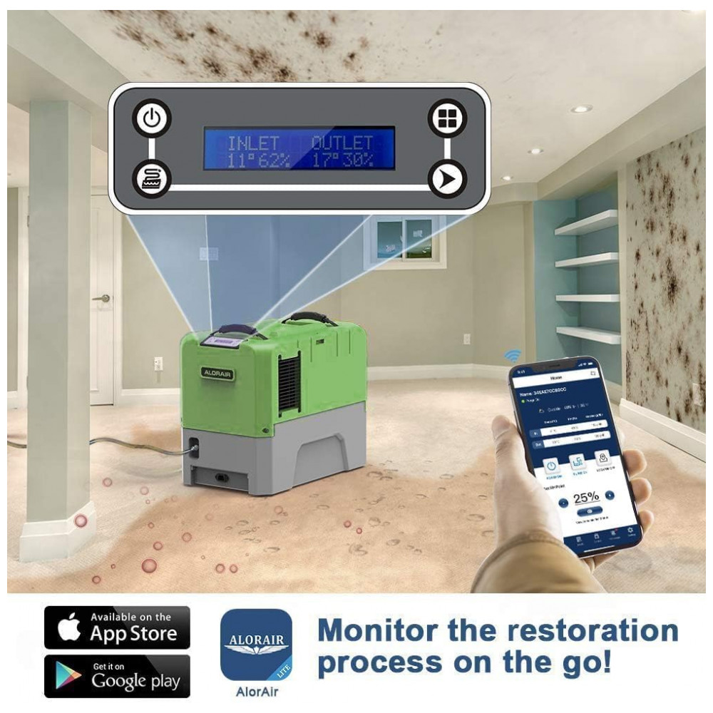 Desumidificador Comercial ALORAIR Smart WiFi LGR 85 litros, Desumidificador Industrial com Bomba, Controle via Aplicativo, - Imagem 2
