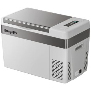 Geladeira e Congelador Portátil 30L com Tampa 12 24V DC 110 240 Volt AC BougeRV Cinza