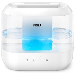 Umidificador Dreo HM311 Branco 4 Litros Top Fill Quarto Bebê Ultra Silencioso 36h Aroma Luz Noturna Limpeza Fácil Controle Toque 110V