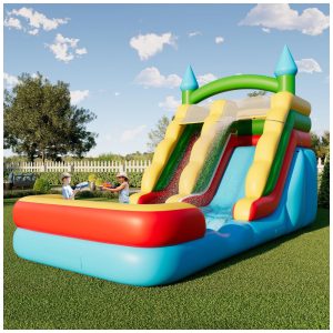 Parque Aquático Inflável Com Escorregador e Piscina Albott - Diversão Garantida para Adultos e Crianças!