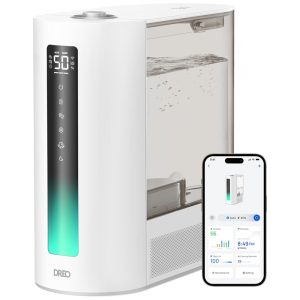 Umidificador de Ar Dreo 6 Litros para Quarto Tecnologia Warm Cool Mist Até 60h de Funcionamento Silencioso Sensor de Umidade Ideal para Bebês e Plantas