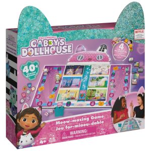 Gabbys Dollhouse Jogo de Tabuleiro Mágico da Gabby para Crianças a partir de 4 anos SPIN MASTER GAMES 6064859 Rosa