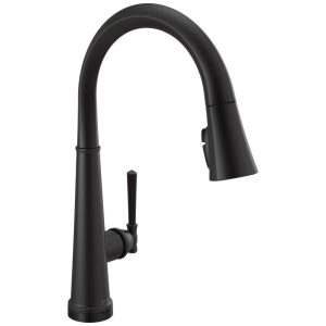 Torneira Cozinha com Tecnologia Tecnologia Touch2O e Pulverizador Pull Down Delta Emmeline 9182T-BL-DST Preto Fosco