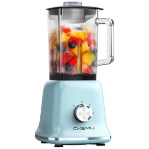 Liquidificador Profissional CKemu Azul 17L 750W 3 Velocidades Jarro de Vidro Lâminas Inox 110V