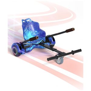 SIMATE Go Kart Branco para Hoverboard 65" a 10" – Assento Ergonômico Estrutura Ajustável Compatível com Diversos Modelos