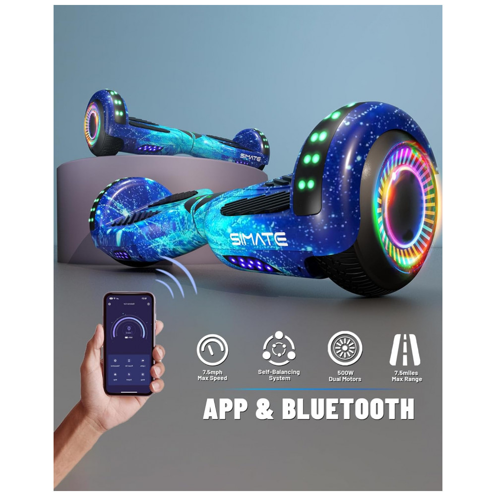 SIMATE Go Kart Branco para Hoverboard 6,5" a 10" – Assento Ergonômico, Estrutura Ajustável, Compatível com Diversos Modelos - Imagem 2