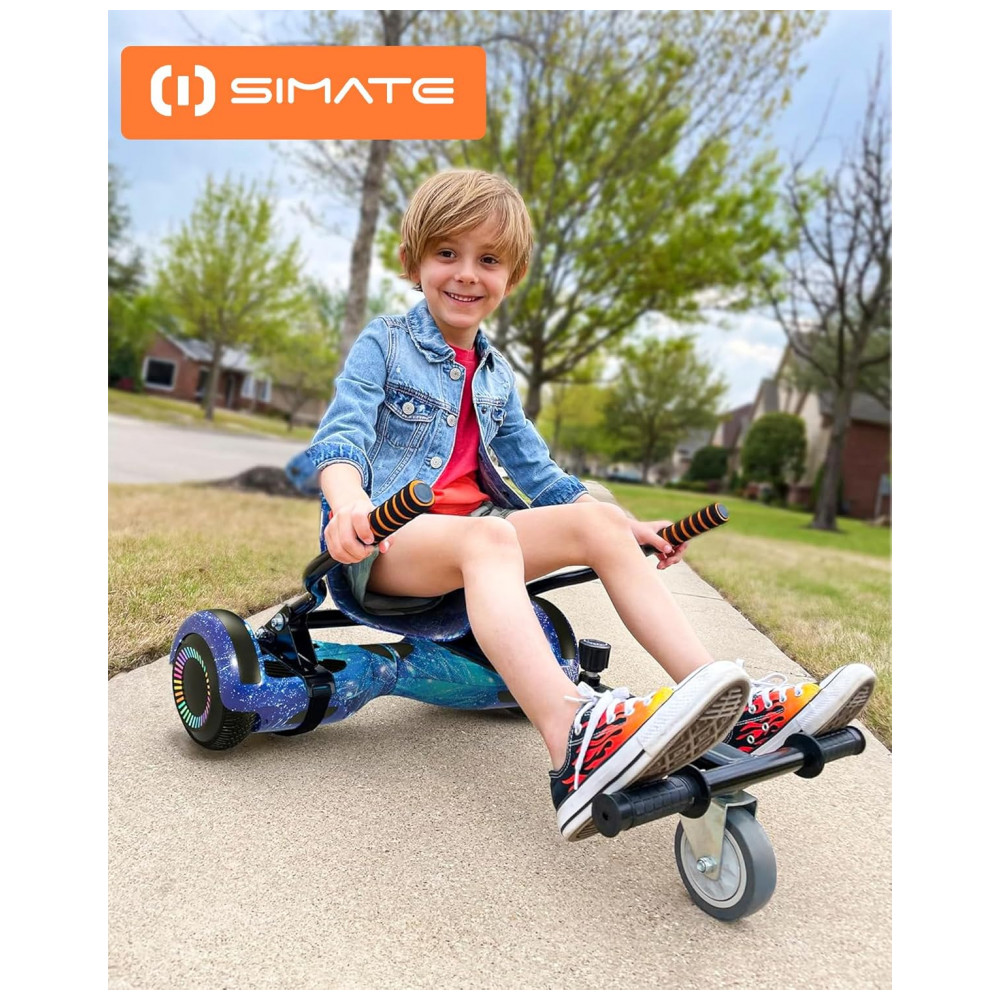 SIMATE Go Kart Branco para Hoverboard 6,5" a 10" – Assento Ergonômico, Estrutura Ajustável, Compatível com Diversos Modelos - Imagem 4
