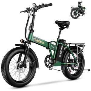 Bicicleta Elétrica Dobrável bluebiko F6B com Motor Brushless 750W (Pico 1000W) Bateria Removível 48V 20Ah Freios a Disco Duplos e Sistema de Transmissão 7 Velocidades e autonomia de 128km Verde F6F