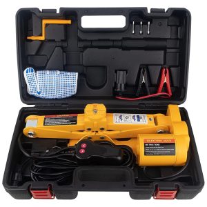 Macaco Elétrico Automotivo Hidráulico com Caixa de Emergência para Pneu Suporta até 2 Toneladas NTHPOWER Amarelo