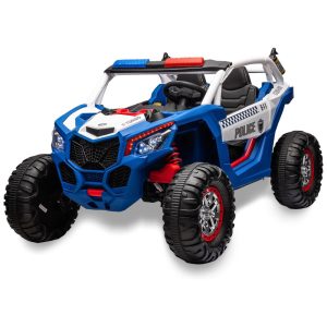 Carro Elétrico Infantil Jeep UTV com Controle Remoto 2 Lugares 4 Amortecedores Bancos de Couro Música e Luzes LED 24V Hetoy Amarelo