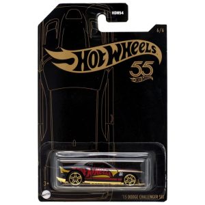 Carrinho de Miniatura Hot Wheels 15 Dodge Challenger SRT 2023 Edição Comemorativa de 55 Anos Cromado Perolizado 1:64