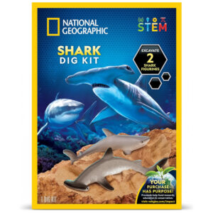 Kit de Escavação de Tubarões – Brinquedo Educativo STEM, Presente Criativo para Crianças, National Geographic