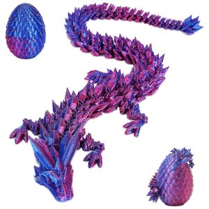 Dragão 3D Articulado em Ovo de Cristal - Brinquedo de Dragão com Surpresa - Presente Animal em 3D para Meninos - Decoração InteriorHannahcos