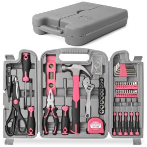 Kit de Ferramentas com Maleta de Transporte 56 Peças HI SPEC Rosa
