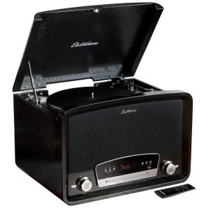 Vitrola Toca Discos 3 Velocidades sem fio com USB e Controle Remoto 45 RPM ELECTROHOME RR75B Preto