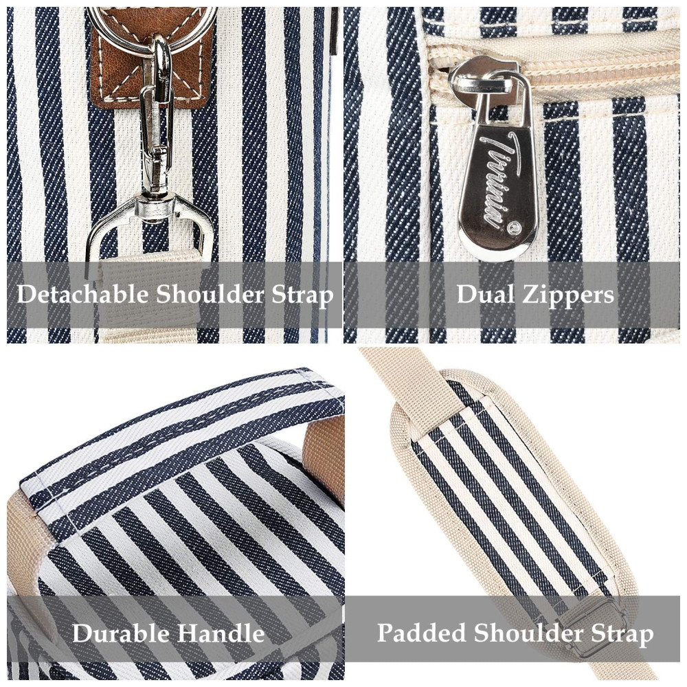 Bolsa Térmica para Vinho Tirrinia - Transporte Seguro e Estiloso para Amantes de Vinho - Presente Perfeito para Degustações Viagens e Festas - Listras Azuis - Imagem 7