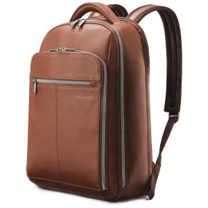 Mochila Clássica de Couro para Laptop SAMSONITE 126037 1221 Marrom