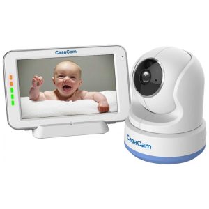 Babá Eletrônica HD com Áudio Bidirecional Canção de Ninar Visão Noturna CasaCam BM200 Branca