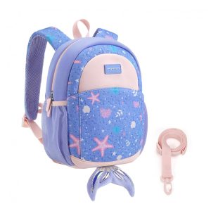 Mochila infantil mommore sereia verde com guia de segurança
