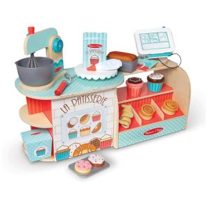 Balcão Padaria Infantil La Patisserie de Madeira com 39 Peças para Crianças Acima de 3 Anos Melissa & Doug