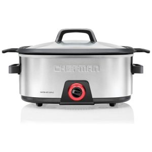 Panela Elétrica Antiaderente Capacidade 5.6L Aço Inoxidável 110V 350W CHEFMAN Prateado