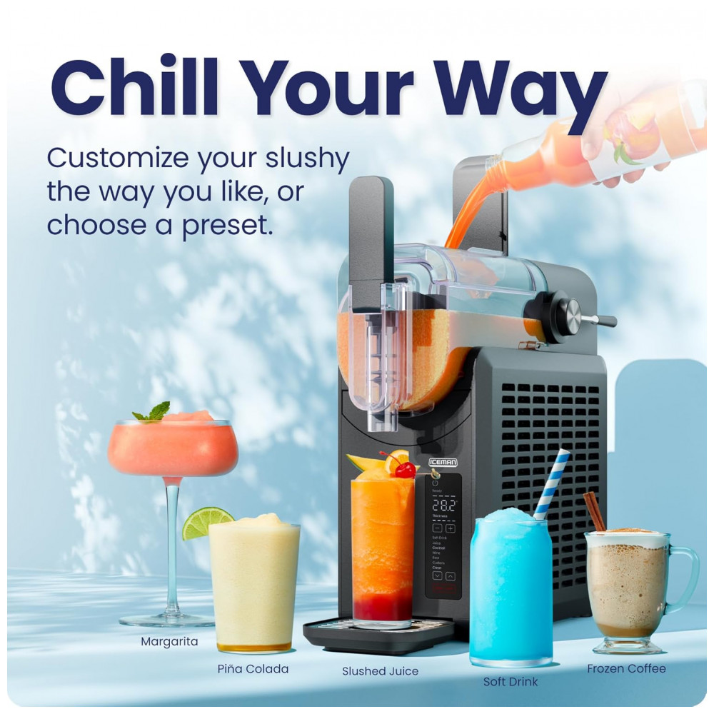 Máquina de Raspadinha Iceman SlushEase Fabricante de Bebidas Congeladas com 5 Opções Personalizadas Alavanca de Distribuição Fácil para Margaritas - Imagem 2