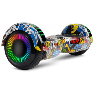 Hoverboard LIEAGLE 6,5" Graffiti com Autoequilíbrio, Rodas LED e Bluetooth para Crianças e Adultos