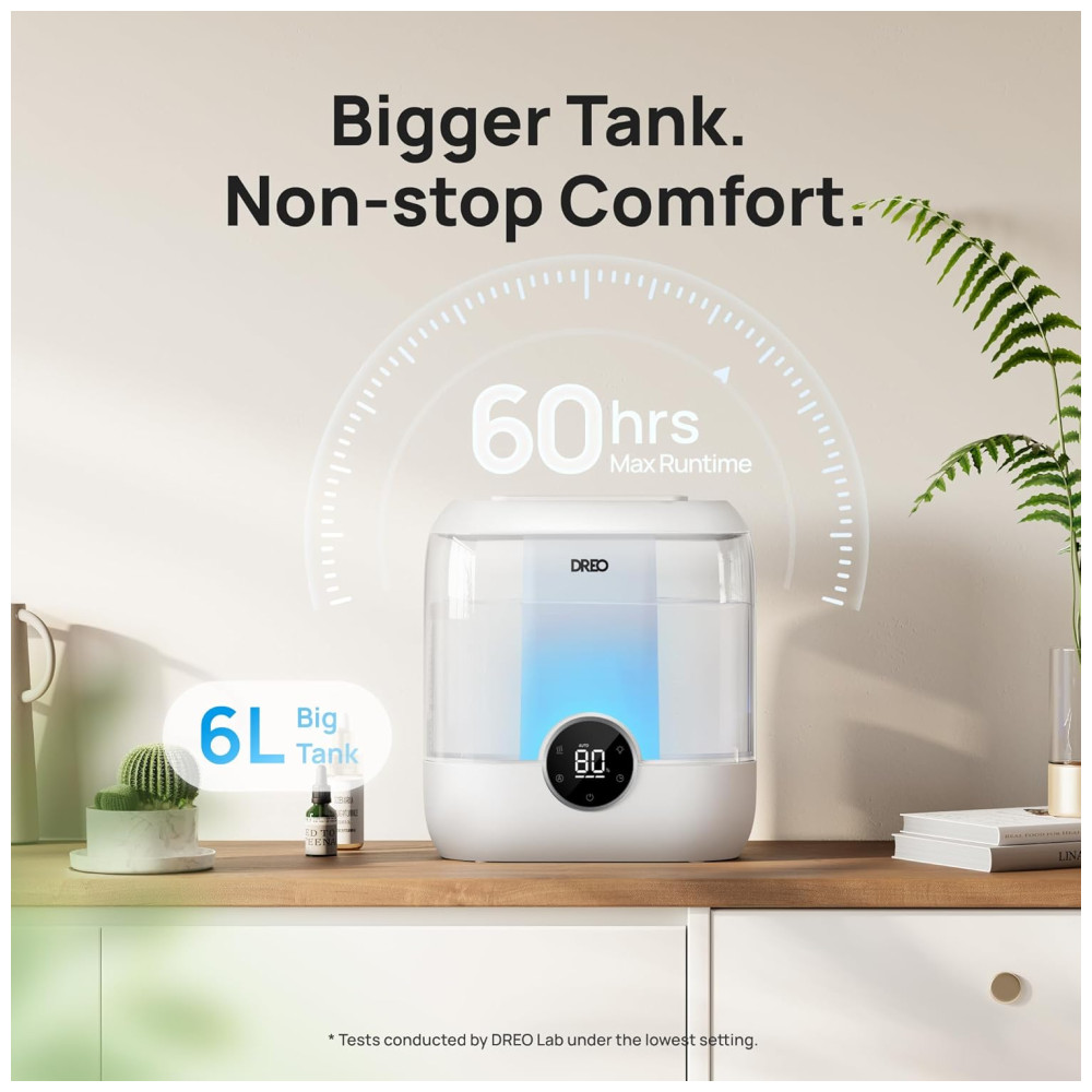 Umidificador Dreo para Quarto 6 Litros Design Top Fill Silencioso Luz Noturna - Ideal para Ambientes Grandes Branco - Imagem 5