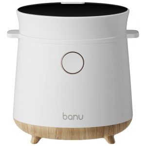 Mini Panela de Arroz Elétrica até 3 xícaras não Cozidas 110V Banu Branca