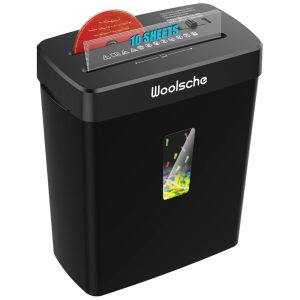 Fragmentadora de Papel e Cartões 10 Folhas Corte Transversal 3 Modos 110V Woolsche Preta