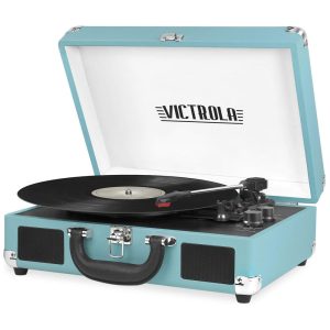 Vitrola Toca Discos 3 Velocidades com Bluetooth 45 RPM 110v VICTROLA VSC 550BT TU Azul