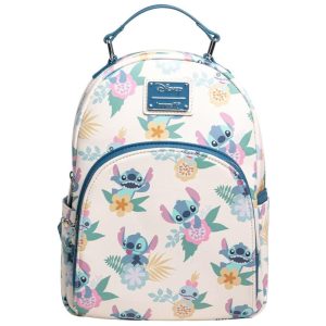 Mochila Lilo Hawaiian Flowers AOP com Estampa de Stitch e Scrump para Adultos e Crianças Loungefly