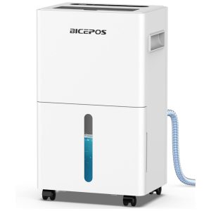 Desumidificador Bicepos 139m² para porão993 litros para Casa com Mangueira de Drenagem Drenagem Contínua Filtro Lavável um Desumidificador Inteligente.