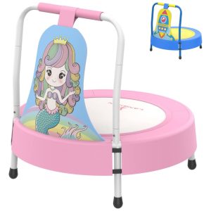 Mini Trampolim Infantil LANGXUN Mermaid 27x27cm Carga Máx. 20kg Estrutura Aço Espuma PVC Para Ambientes Internos e Externos