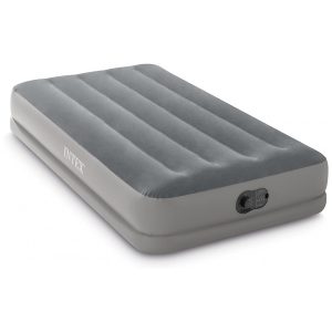 Colchão Inflável Solteiro com Bomba Embutida Para até 136KG Intex Cinza