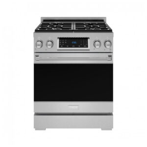 Fogão a gás profissional 76 cm Gordon Ramsay THOR Kitchen inox mesa 4 queimadores forno 129 L com convecção e painel touch basculante 110V