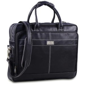 HULSH Bolsa Pasta de Couro Preto Masculino