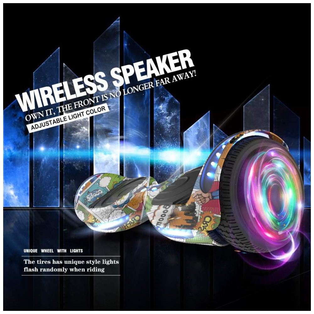 Hoverboard HOVERSTAR HS2.01 Bluetooth Flash Wheel 6,5" Supre Hero com Luzes LED para Crianças e Adultos - Imagem 3