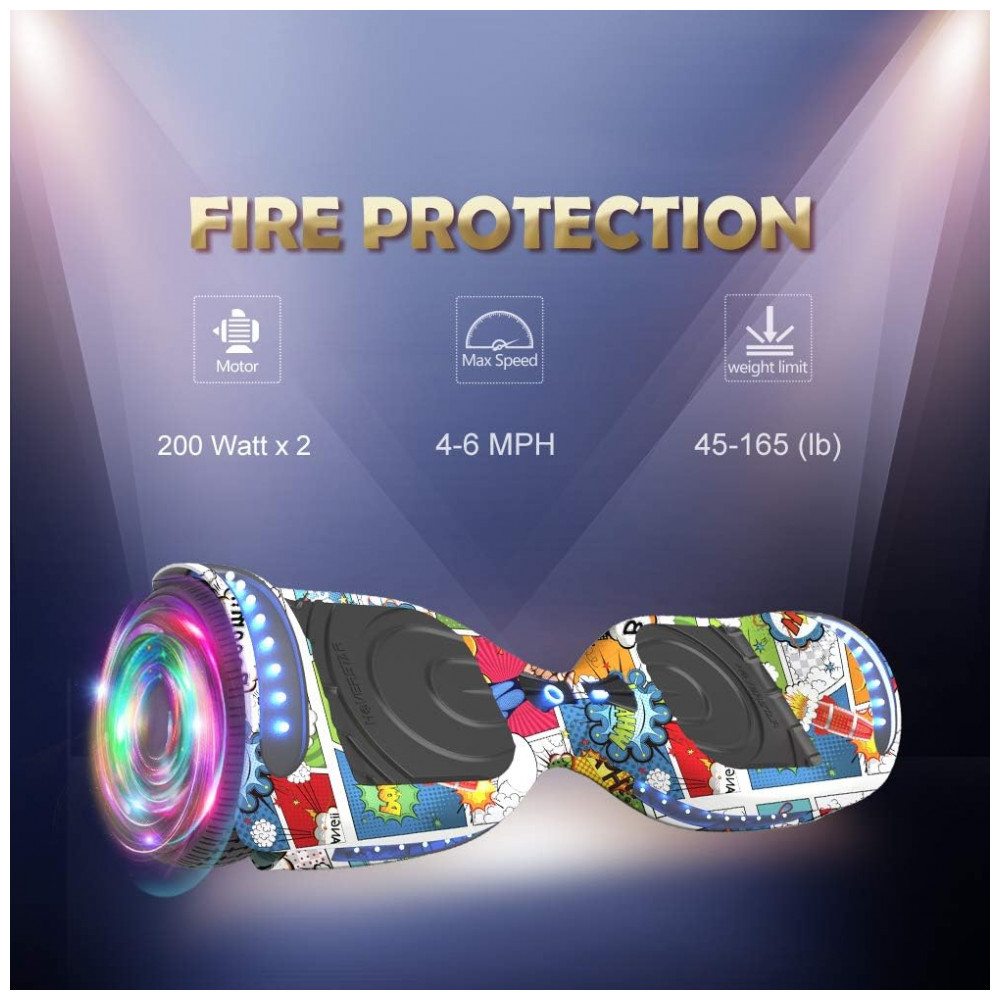 Hoverboard HOVERSTAR HS2.01 Bluetooth Flash Wheel 6,5" Supre Hero com Luzes LED para Crianças e Adultos - Imagem 5