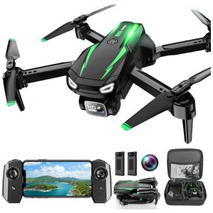 Drone FPV com Câmera 1080P HD para Crianças Adultos e Iniciantes Motor Sem Escova Pairar Estável Gestos Selfie e Waypoint Fly Preto e Verde