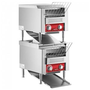 Torradeira de Esteira Dupla Empilhada Avantco T1402S Comercial 3 Aberturas 110V 3500W 600 Fatias por Hora
