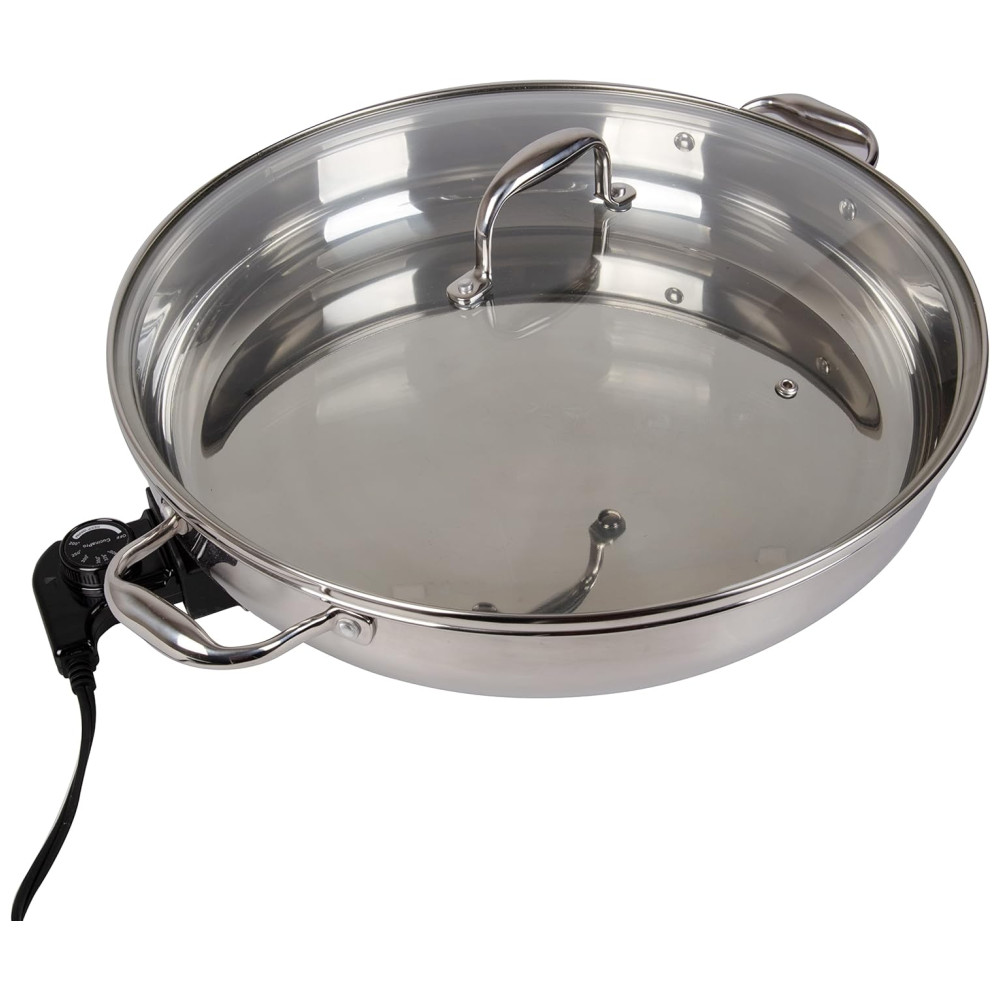ECTQ05C9E4100B_0-1.jpg - Frigideira Elétrica XL 40 cm CucinaPro 1810 em Inox c/ Tampa de Vidro e Alça Redonda c/ Sonda de Temperatura Ajustável