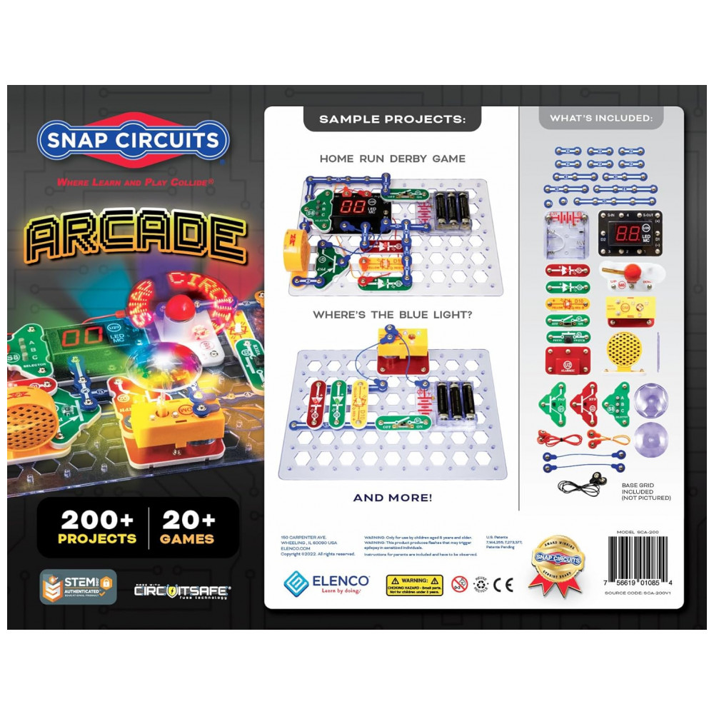 ECTQ0K7KRKV00B_1-1.jpg - Snap Circuits Arcade – Kit Educacional de Eletrônica com Mais de 200 Projetos e 20 Jogos Interativos para Crianças a Partir de 8 Anos