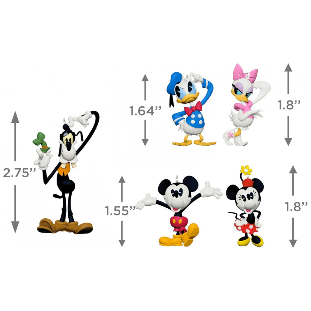 ECTQ11ZLH9XC0B_4-1.jpg - Conjunto de 5 Enfeites de Natal Hallmark Keepsake Disney Mickey and Friends Forever Friends, Plástico Vários Tamanhos